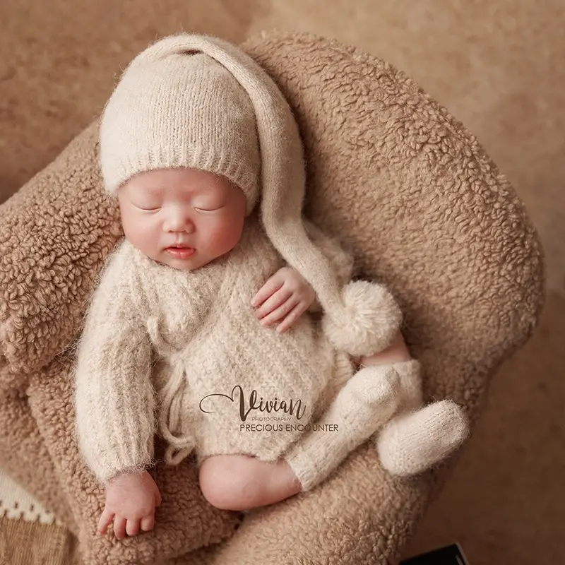 Vintage Coffee Knitted Theme Set - Newborn Photography Props - Image 4